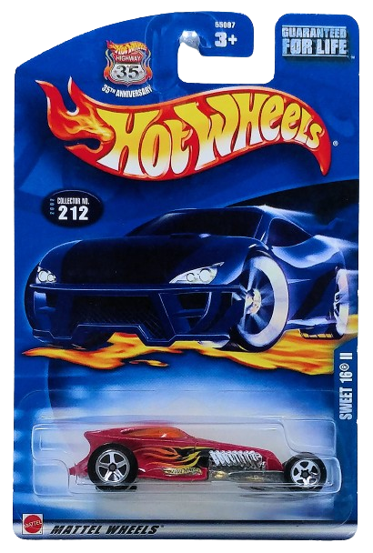 Hot Wheels 2002 - Collector # 212/240 - Sweet 16 II - Red - USA '35th Anniversary' Card