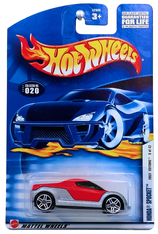 Hot Wheels 2002 - Collector # 020/240 - First Editions 8/42 - Honda Spocket - Red - Metal Body - PR5 Wheels - USA Card - Good Downhill Racer!