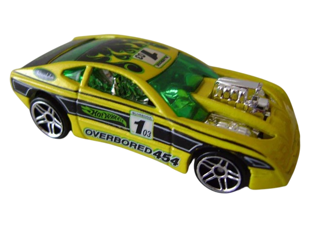Hot Wheels 2003 - Blue Book Exclusive Promo - Overbored 454 - Yellow - NO Collector # - USA 35th Anniversary Card