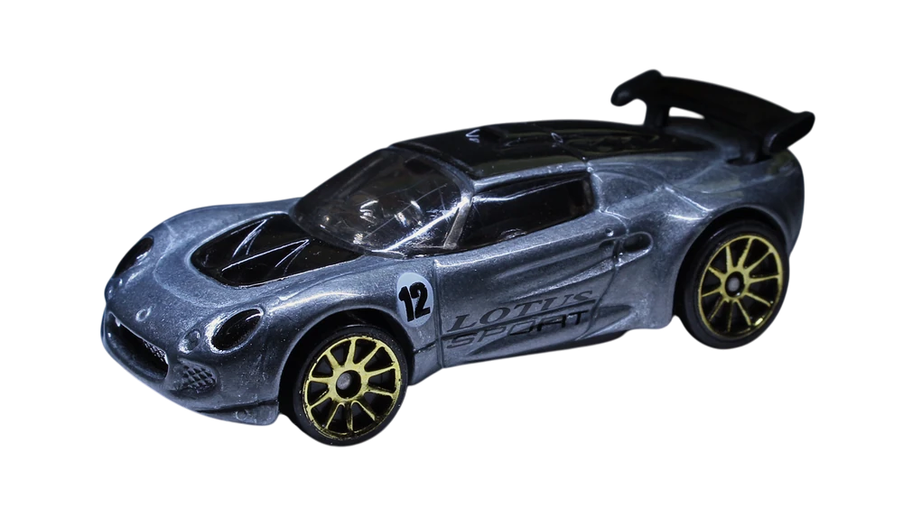 Hot Wheels 2004 - Collector #036/212 - First Editions 36/100 - ZAMAC - Lotus Sport Elise - ZAMAC - Gold 10 Spokes - Toys R Us Exclusive - USA '04 Card