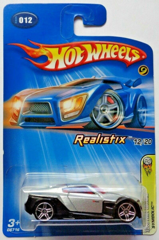 Hot Wheels 2005 - Collector # 012/183 - First Editions / Realistix 12/20 - Symbolic - Silver - PR5 Wheels - USA '05 Card