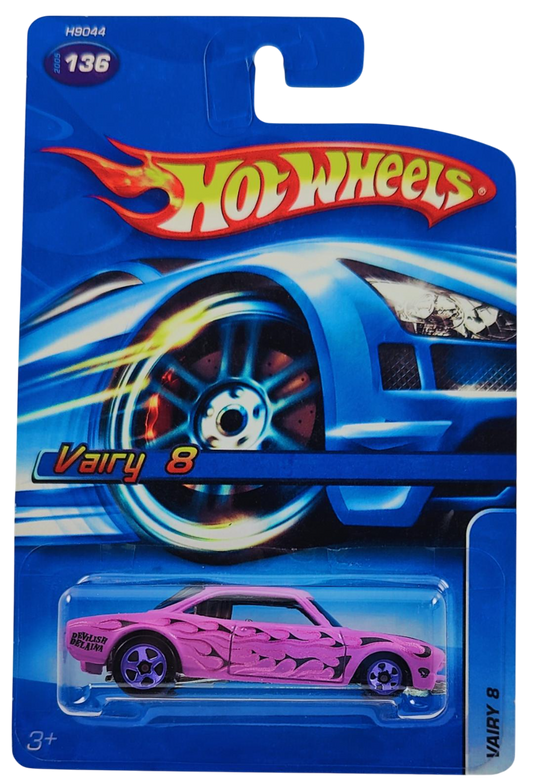 Hot Wheels 2005 - Collector # 136/183 - Vairy 8 (Corvair) - Matte Violet - Dark Purple Chrome 5 Spoke - USA '06 Card