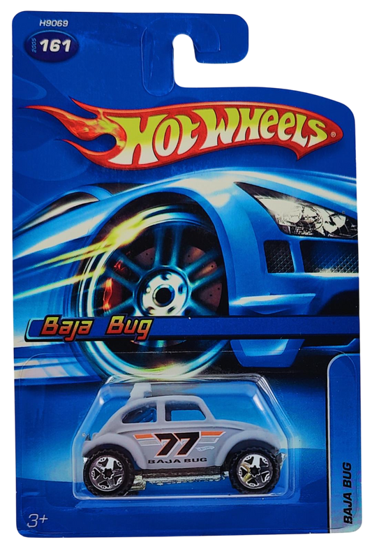 Hot Wheels 2005 - Collector # 161/183 - Baja Bug - Matte Primer Gray / #77 / Blue Interior - USA '06 Card