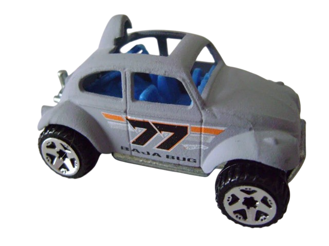 Hot Wheels 2005 - Collector # 161/183 - Baja Bug - Matte Primer Gray / #77 / Blue Interior - USA '06 Card