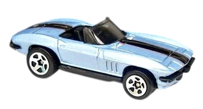 Hot Wheels 2005 - Collector # 170/183 - 1965 Corvette - Metallic Light Blue - 5 Spoke Wheels - USA '06 Card
