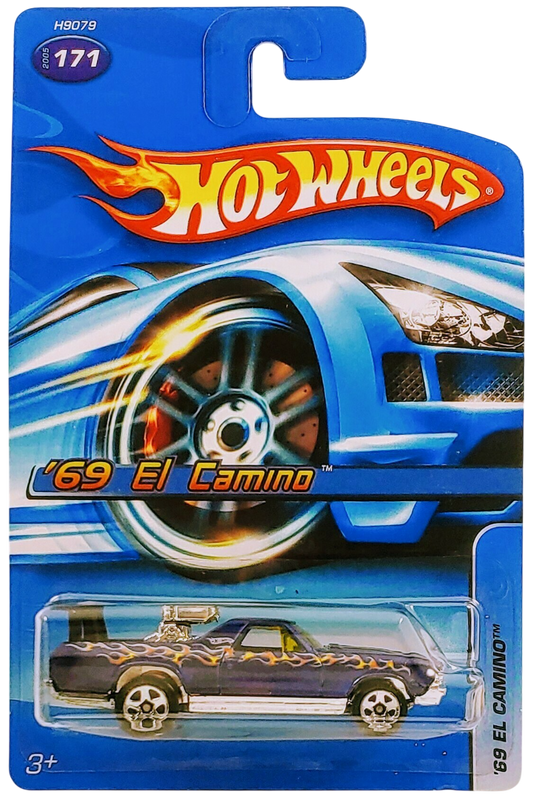 Hot Wheels 2005 - Collector # 171/183 - '69 El Camino - Blue - 5 Spoke Wheels - USA '06 Card