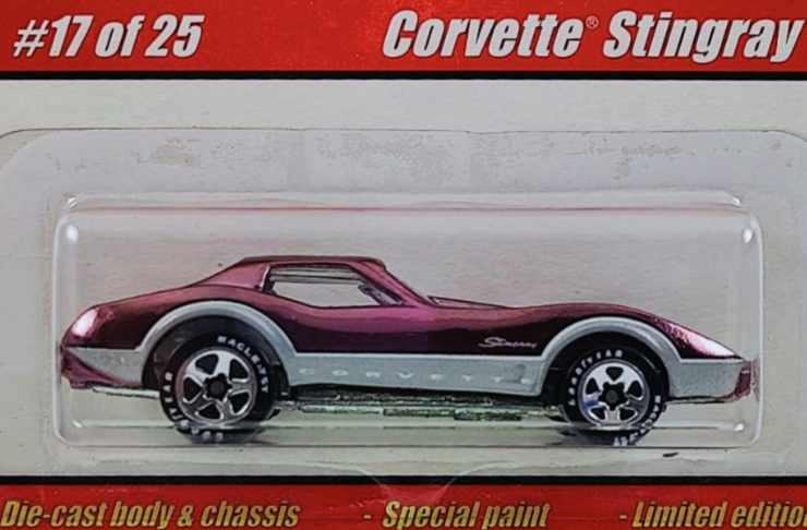 Hot Wheels 2005 - Classics Series 1 # 17/25 - Corvette Stingray - Spectraflame Purple - Clear Interior - 5 Spokes on Good Year - Metal/Metal - Special Paint - Limited Edition