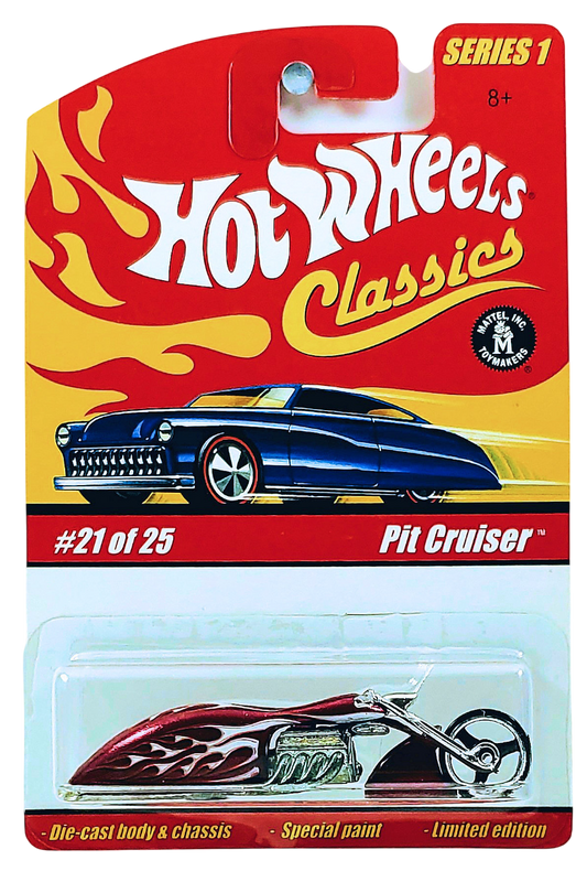 Hot Wheels 2005 - Classics Series 1 # 21/25 - Pit Cruiser - Spectraflame Red / Flames - Metal/Metal - Limited Edition