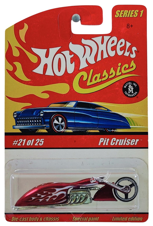 Hot Wheels 2005 - Classics Series 1 # 21/25 - Pit Cruiser - Spectraflame Magenta / Flames - Metal/Metal - Limited Edition