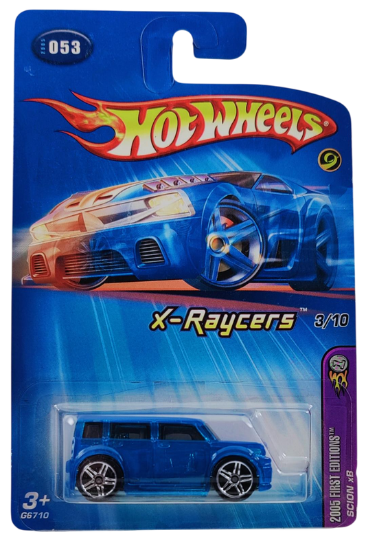 Hot Wheels 2005 - Collector # 053/183 - First Editions: X-Raycers 3/10 - Scion xB - Transparent Blue - PR5 - KMart Exclusive - USA '05 Card