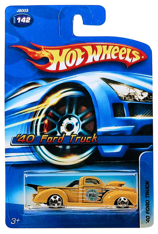 Hot Wheels 2006 - Collector # 142/223 - '40 Ford Truck (Drag Racing Truck) - Dark Yellow - 5 Spokes - USA Card