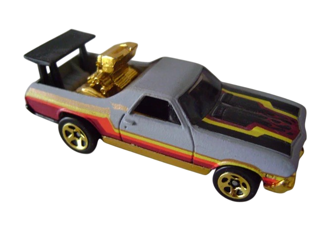 Hot Wheels 2006 - Collector # 172/223 - '69 El Camino - Matte Gray - Gold 5 Spokes - USA '06 Card