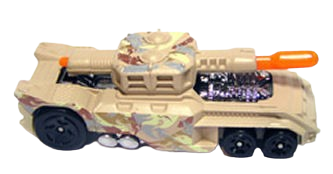 Hot Wheels 2006 - Collector # 193/223 - Invader (Tank) - Tan Camo - Rotating Turret / Missle Fires - USA Card - MPN J8026
