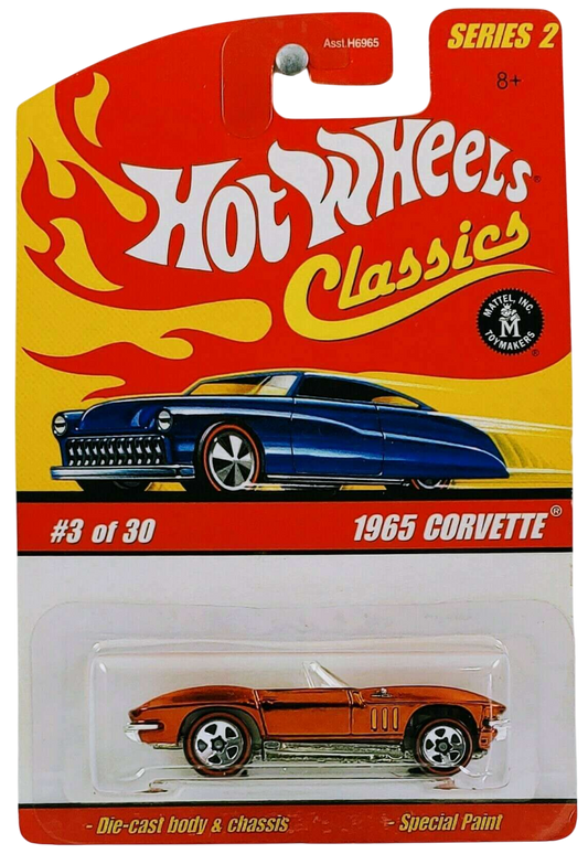 Hot Wheels 2006 - Classics Series 2 # 03/30 - 1965 Corvette - Spectraflame Copper - White Interior - 5 Spokes with Redline Tires - Metal/Metal - Limited Edition