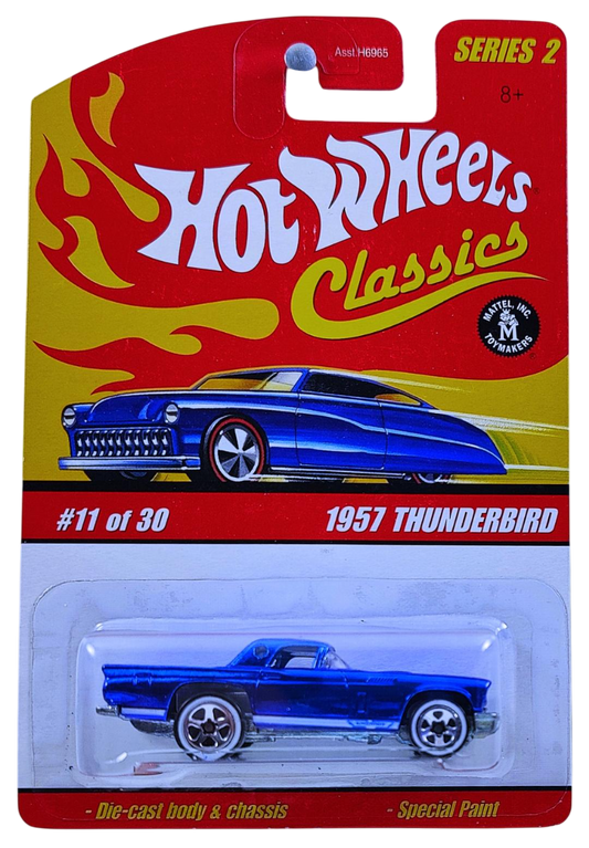 Hot Wheels 2006 - Classics Series 2 # 11/30 - 1957 Thunderbird - Spectraflame Blue - 5 Spokes on White Wall Tires - Metal/Metal - Limited Edition