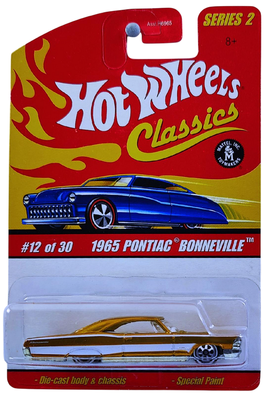 Hot Wheels 2006 - Classics Series 2 # 12/30 - 1965 Pontiac Bonneville - Spectraflame Gold - 7 Spokes with White Walls - Metal/Metal - Limited Edition