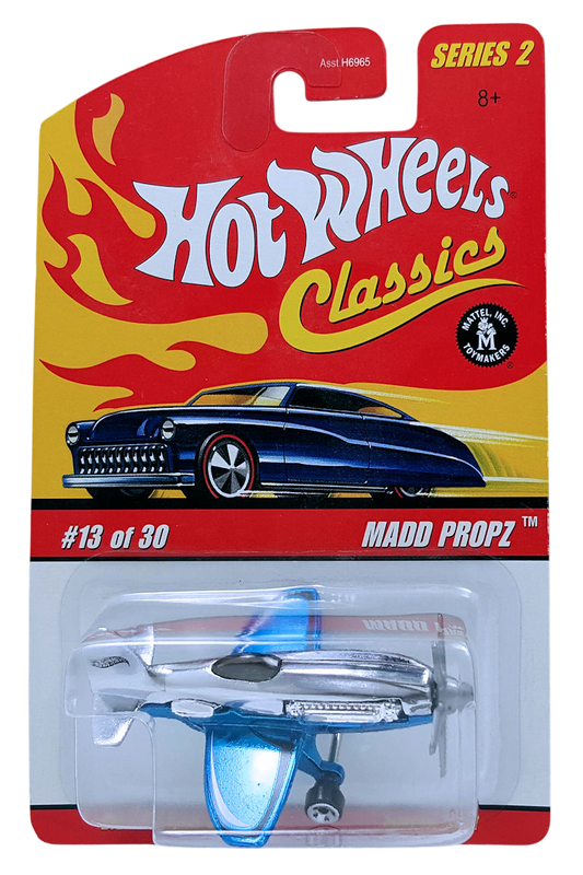 Hot Wheels 2006 - Classics Series 2 # 13/30 - Madd Propz (Airplane) - Spectraflame Blue & Chrome - Metal/Metal - Limited Edition
