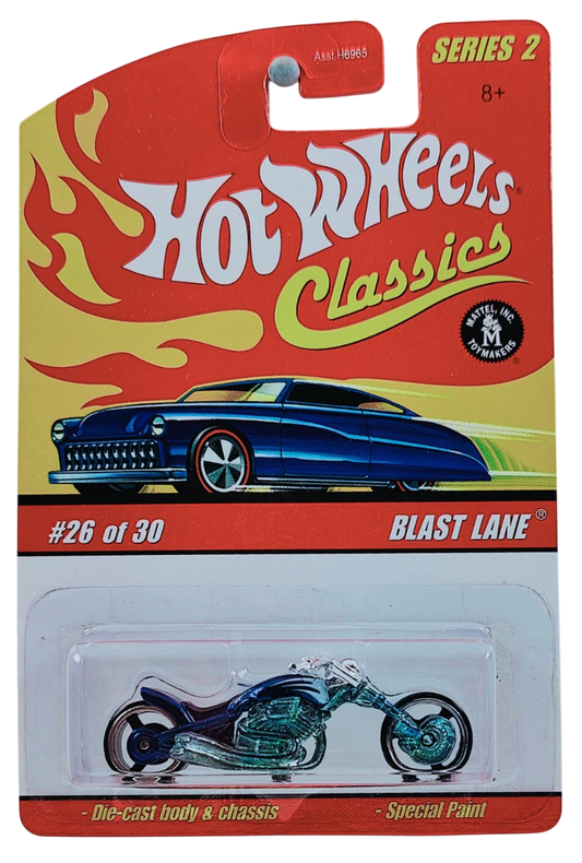 Hot Wheels 2006 - Classics Series 2 # 26/30 - Blast Lane (Chopper, Motorcycle) - Spectraflame Black - Metal/Metal - Limited Edition