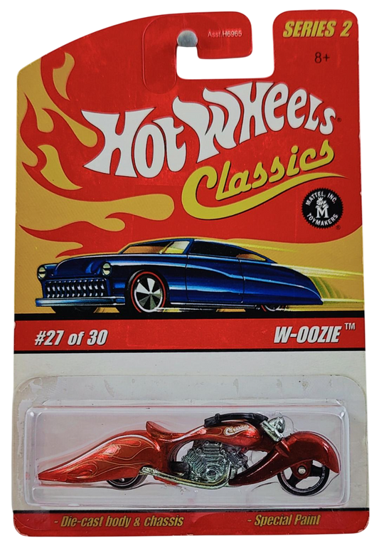 Hot Wheels 2006 - Classics Series 2 # 27/30 - W-Oozie (Custom Motorcycle) - Spectraflame Orange - Metal/Metal & MC3 Wheels - Limited Edition