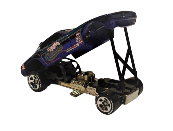 Hot Wheels 2006 - Classics Series 2 # 28/30 - Plymouth Barracuda Funny Car (Snake) - Spectraflame Blue - Metal/Metal - 5 Spokes on BF Goodrich Tires - Body Lifts Up