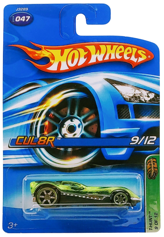 Hot Wheels 2006 - Collector # 047/223 - Treasure Hunts 9/12 - CUL8R - Green Chrome - Co-Molded Wheels - USA Card