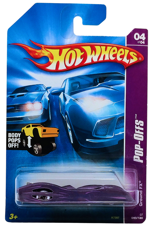 Hot Wheels 2007 - Collector # 040/180 - Pop-Offs 4/4 - Ground FX - Purple / Pinstripes - USA Card