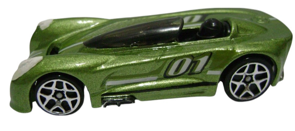 Hot Wheels 2007 - Collector # 091/156 - Hot Wheels Stars - Monoposto - Olive Green Metalflake - Y5 Wheels - International '07 Card