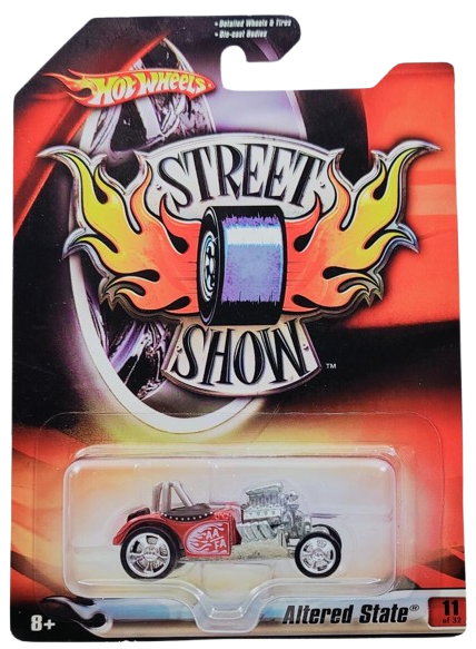 Hot Wheels 2007 - Street Show Series 11/32 - Altered State - Red with Flames - SS5SP Wheels - Walmart Exclusive - Large USA Blister Card