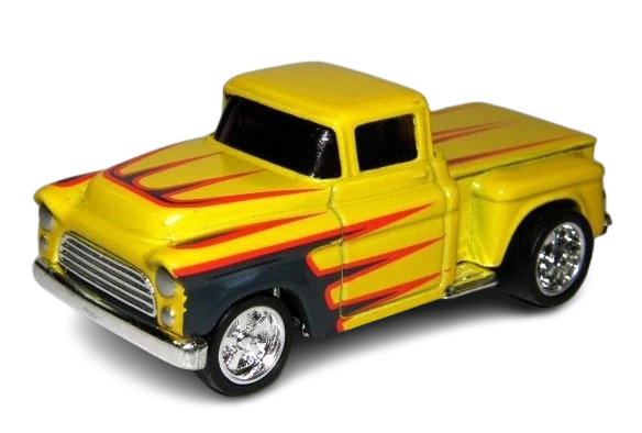 Hot Wheels 2007 - Street Show Series 24/32 - '56 Flashsider - Yellow / Scallops - SS5SP Wheels - Walmart Exclusive - Large USA Blister Card