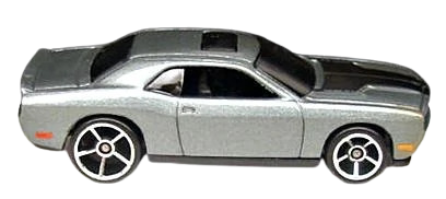 Hot Wheels 2008 - Collector # 016/196 - New Models 16/40 - Dodge Challenger SRT8 - Dark Gray Metallic / Black Stripes on Hood - KMart Exclusive - USA '09 Card with Factory Set Sticker