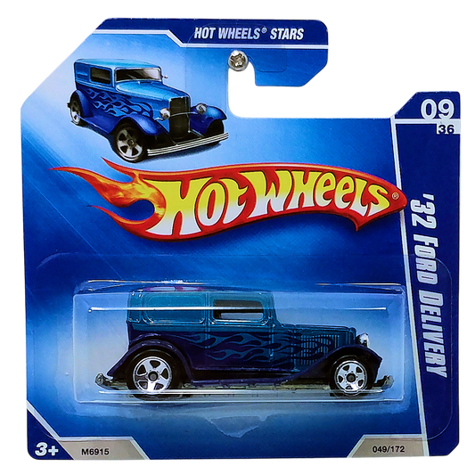 Hot Wheels 2008 - Collector # 049/172 - Hot Wheels Stars - '32 Ford Delivery - Blue over Dark Blue - 5 Spokes - Short Card