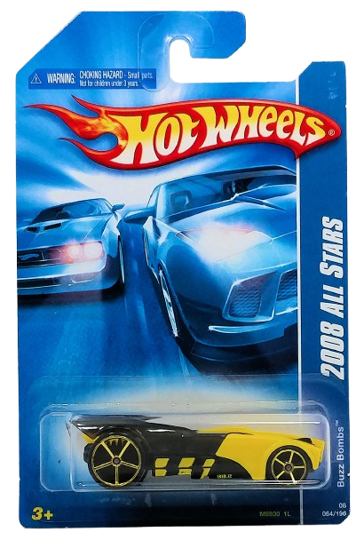 Hot Wheels 2008 - Collector # 064/196 - All Stars - Buzz Bombs - Yellow & Black - USA Card