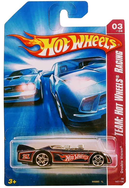 Hot Wheels 2008 - Collector # 147/196 - TEAM: Hot Wheels Racing 3/4 - Double Vision - Blue / #2X - PR5 Wheels - USA Card