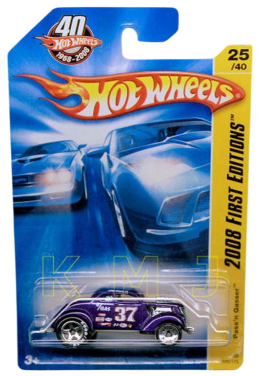 Hot Wheels 2008 - Collector # 025/172 - First Editions 25/40 - Pass'n Gasser - Purple - International 40th Card