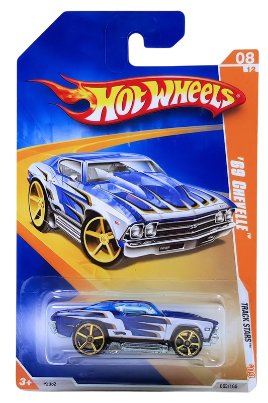 Hot Wheels 2009 - Collector # 062/166 - Track Stars 08/12 - '69 Chevelle - Transparent Blue - International Card