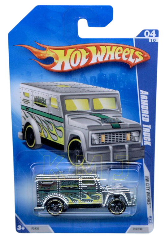 Hot Wheels 2009 - Collector # 110/190 - HW City Works 4/10 - Armored Truck - Chrome - USA Card