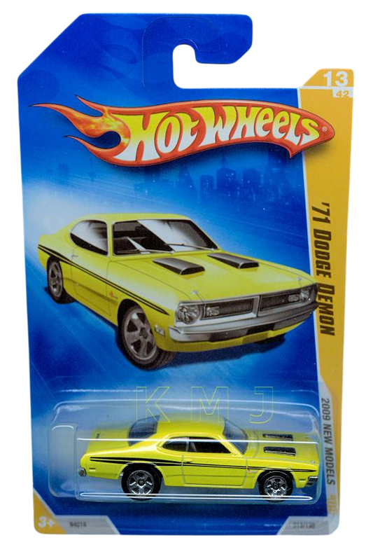 Hot Wheels 2009 - Collector # 013/166 - HW Premiere 13/42 - '71 Dodge Demon - Yellow - International Card