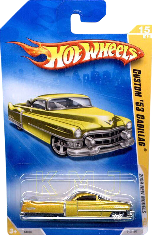 Hot Wheels 2009 - Collector # 015/190 - New Models 15/42 - Custom '53 Cadillac - Metalflake Gold - Lace Wheels - USA Card