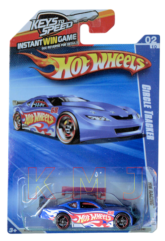 Hot Wheels 2010 - Collector # 150/240 - HW Racing 2/10 - Circle Tracker - Blue - USA 'Keys to Speed' Card