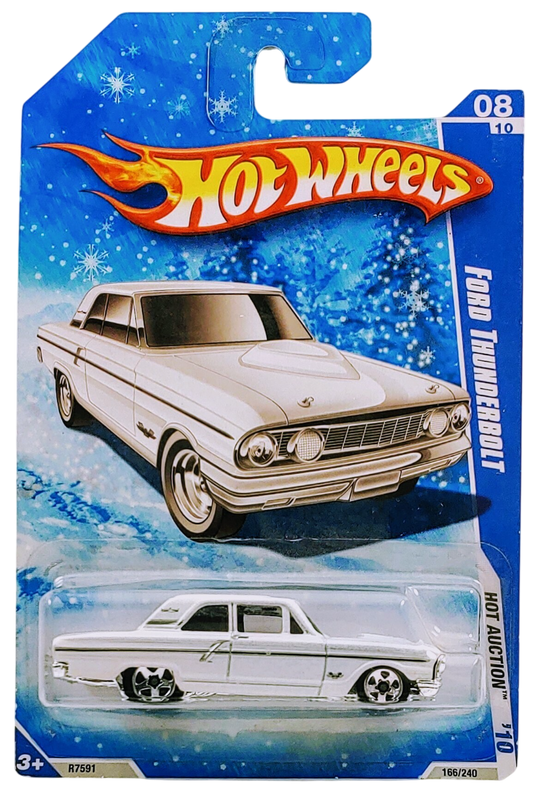 Hot Wheels 2010 - Collector # 166/240 - Hot Auction 8/10 - Ford Thunderbolt - White - USA 'Snowflake' Card - Target Exclusive