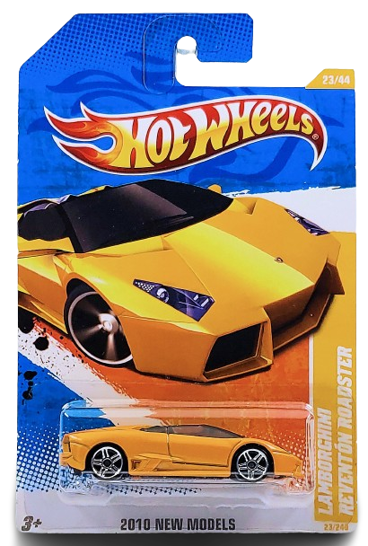 Hot Wheels 2010 - Collector # 023/240 - New Models 23/44 - Lamborghini Reventon Roadster - Yellow - USA '11 Card