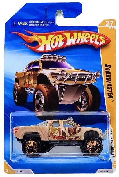 Hot Wheels 2010 - Collector # 027/240 - New Models 27/44 - Sandblaster - Tan Camo - Bronze OR5 Wheels - USA Card