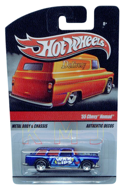 Hot Wheels 2009 - Theme / Delivery / Sweet Rides - '55 Chevy Nomad - Blue / Wax Lips - Metal/Metal - 5 Spokes
