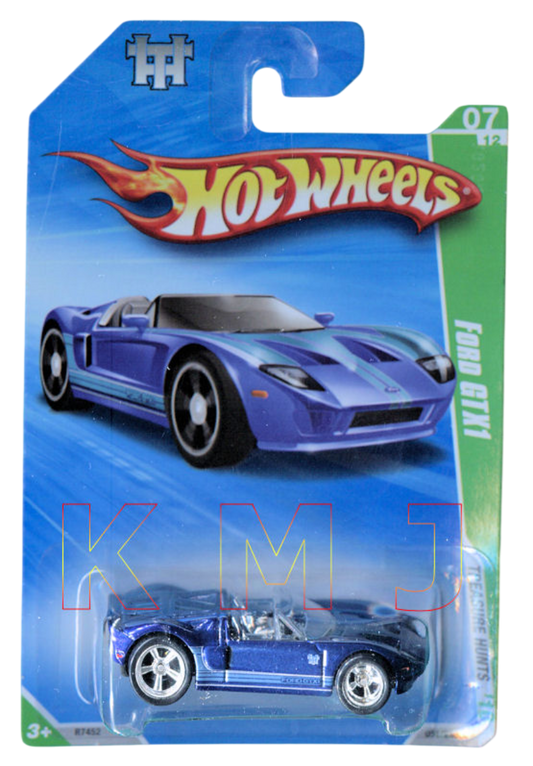 Hot Wheels 2010 - Collector # 051/240 - SUPER Treasure Hunts 7/12 - Ford GTX1 - Spectraflame Blue - Real Riders - USA Card