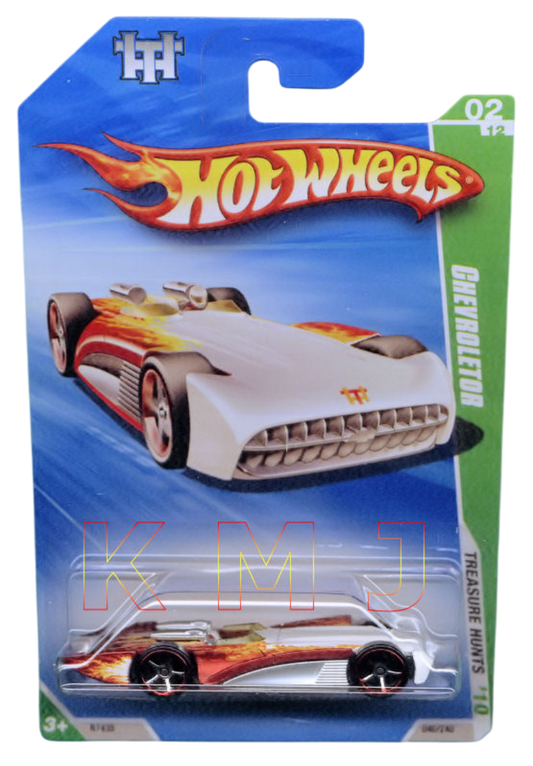 Hot Wheels 2010 - Collector # 046/240 - Treasure Hunts 2/12 - Chevroletor - Red & White / Flames - OH5SP Wheels - USA Card