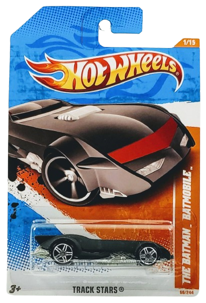 Hot Wheels 2011 - Collector # 066/244 - Track Stars 1/15 - The Batman Batmobile - Matte Black - International Card