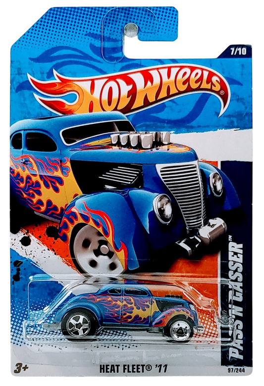 Hot Wheels 2011 - Collector # 097/244 - Heat Fleet 7/10 - Pass'N Gasser - Satin Blue - USA Card