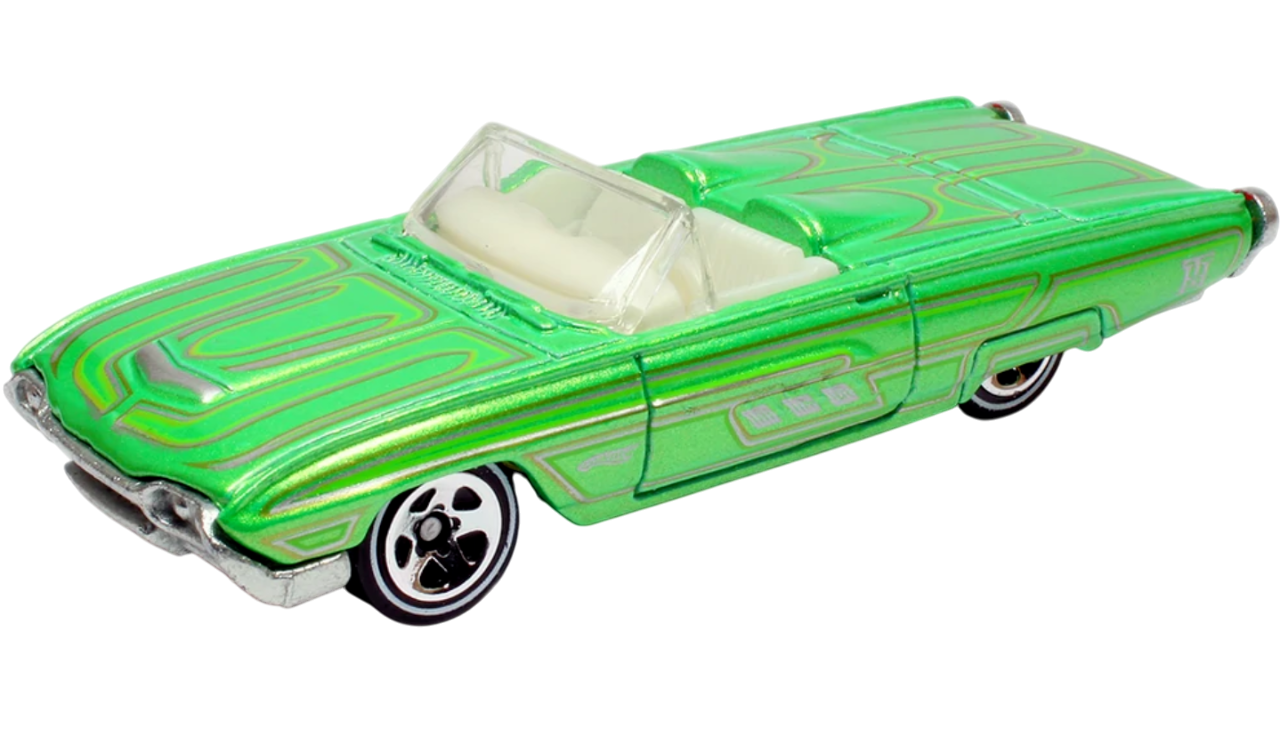Hot Wheels 2011 - Collector # 056/244 - Treasure Hunts 06/15 - '63 T-Bird - Lime Green Metalflake - 5 Spokes - USA Card