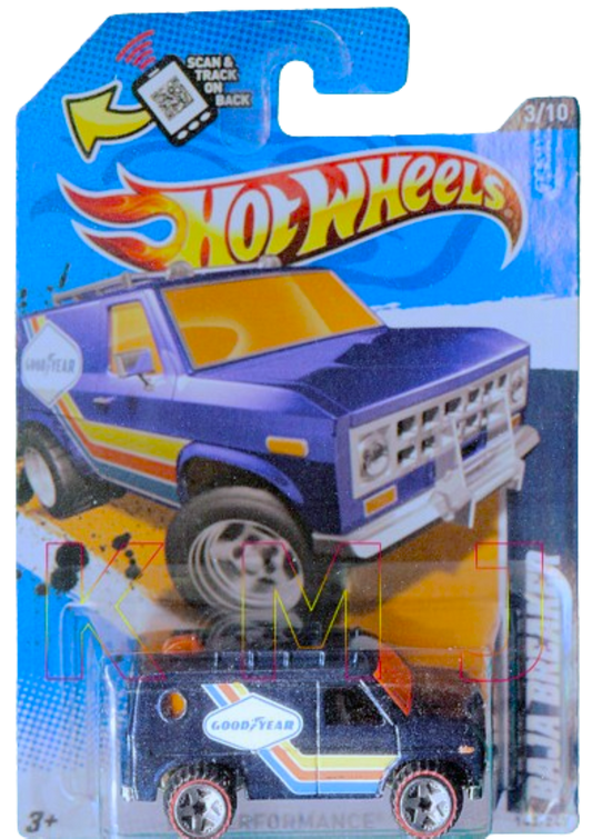 Hot Wheels 2012 - Collector # 143/247 - HW Performance 3/10 - Baja Breaker - Dark Blue / Good Year - OR5 Wheels on Redlines - Walmart Exclusive - USA Card