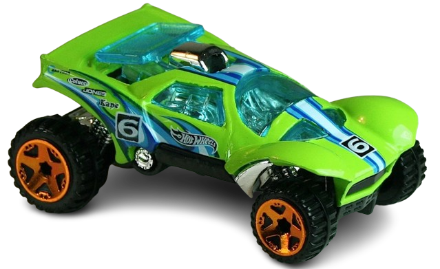 Hot Wheels 2012 - Collector # 208/247 - Thrill Racers / Beach 3/5 - Da' Kar - Chartreuse - USA Card